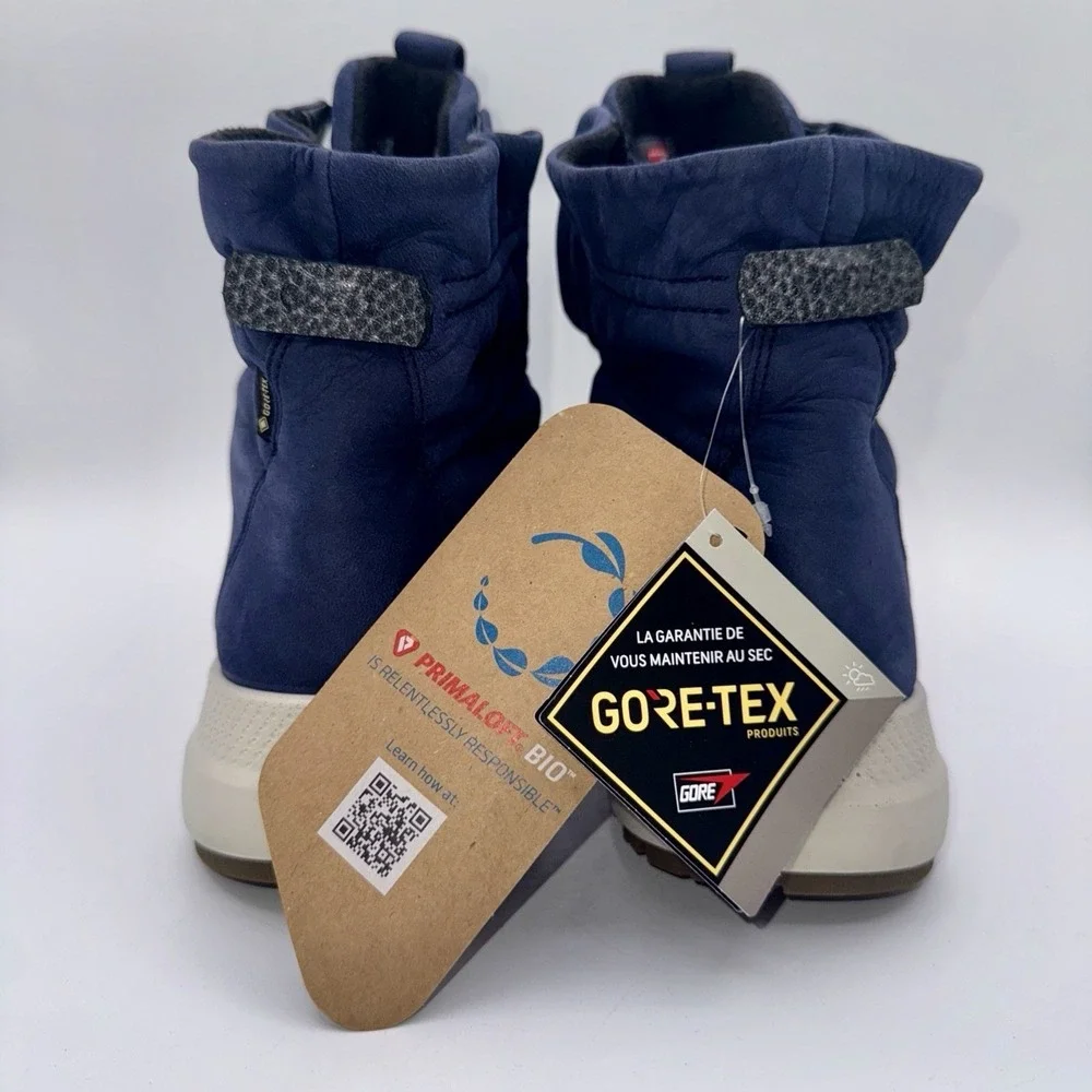 ECCO Solice Boots Women's Size 10 EU 41 Blue Waterproof‎ Leather